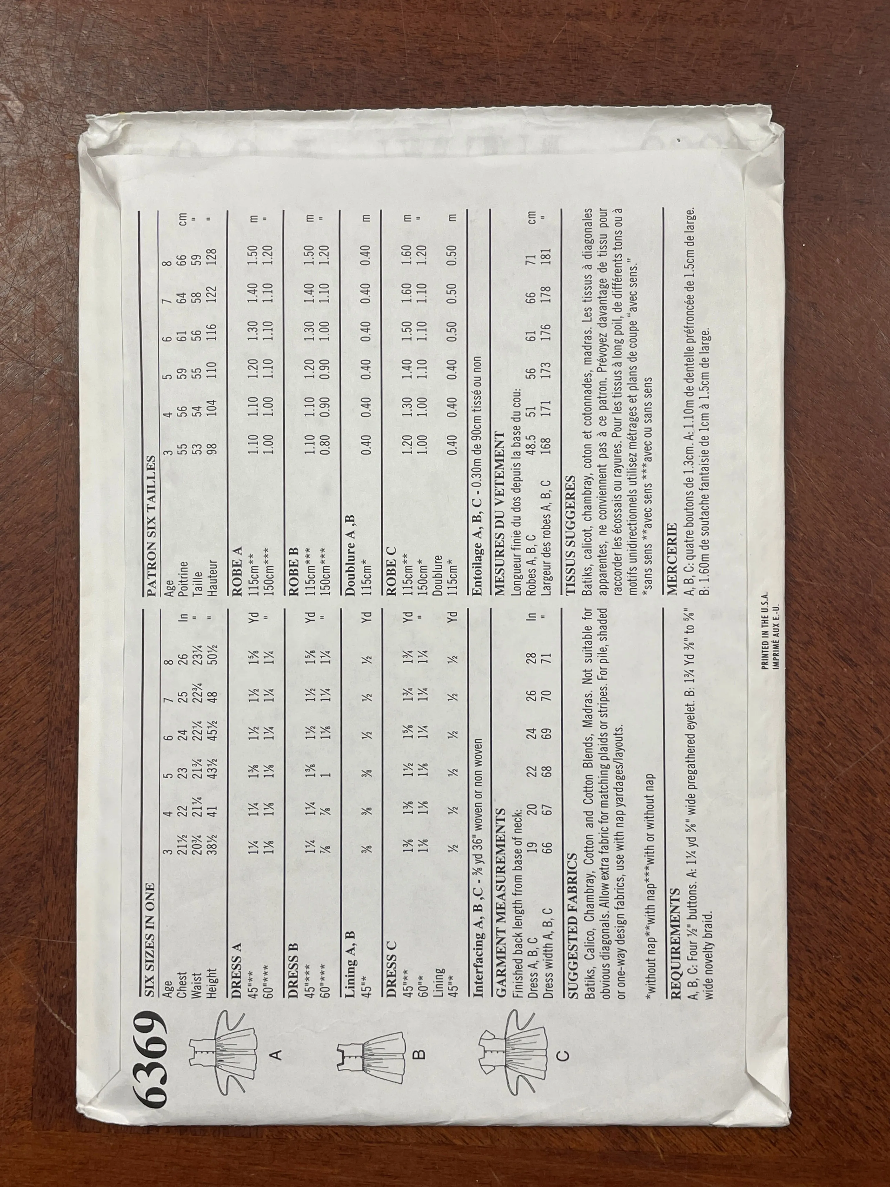 1995 New Look 6369 Pattern - Child's Jumper Dress FACTORY FOLDED