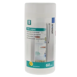 Accesorio frigorífico - Scanpart 1110000036, Toallitas húmedas, Fragancia limón, 60 unidades, Blanco