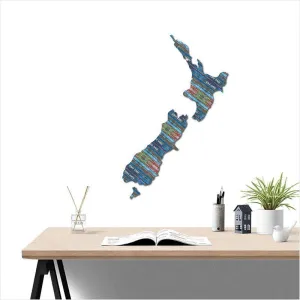 Aged Timber Look Map of NZ Wall Art
