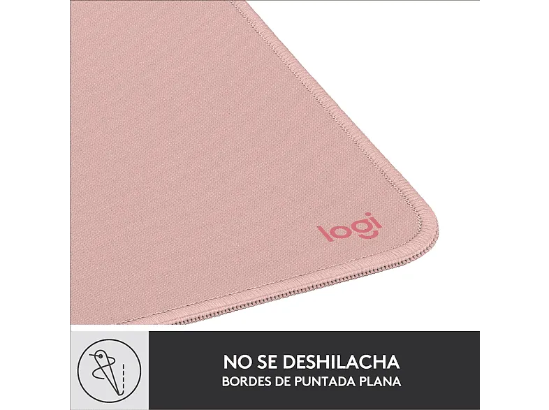 Alfombrilla ratón - Logitech  Mouse Pad Studio Series, Nylon/ PoliésterCaucho, Rosa