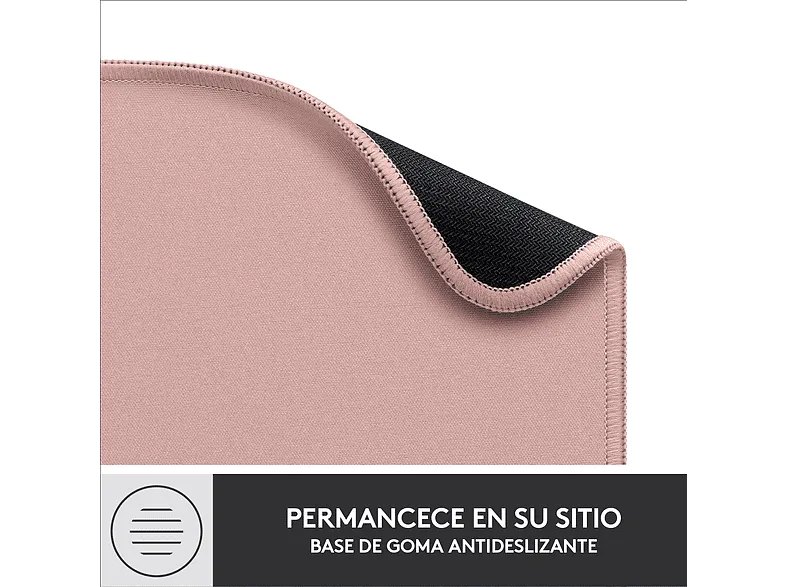 Alfombrilla ratón - Logitech  Mouse Pad Studio Series, Nylon/ PoliésterCaucho, Rosa