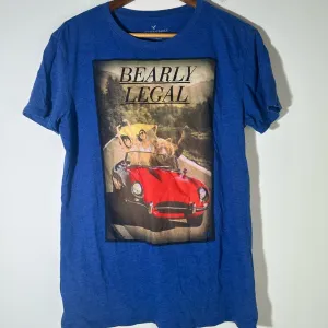 American Eagle Outfitters Blue Short Sleeve Tee with Graphic Print