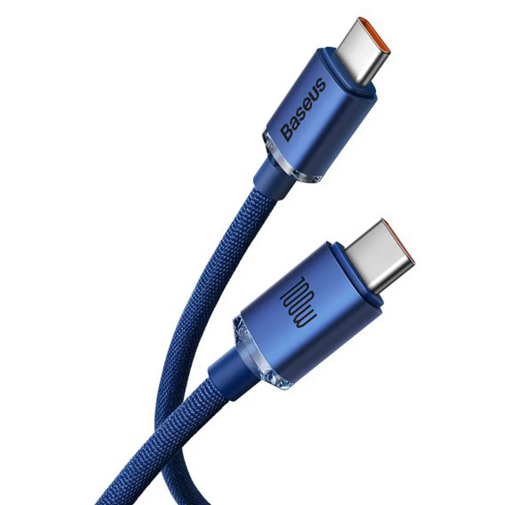 Baseus Crystal Shine Series CAJY000603 Type-C To Type-C Cable 100W Fast Charging 1.2m - Blue