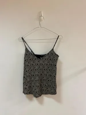 Black Embellished Cami, Miss Selfridge, Size 6 (Polyester, Metallised Fibres, Nylon, Elastane)