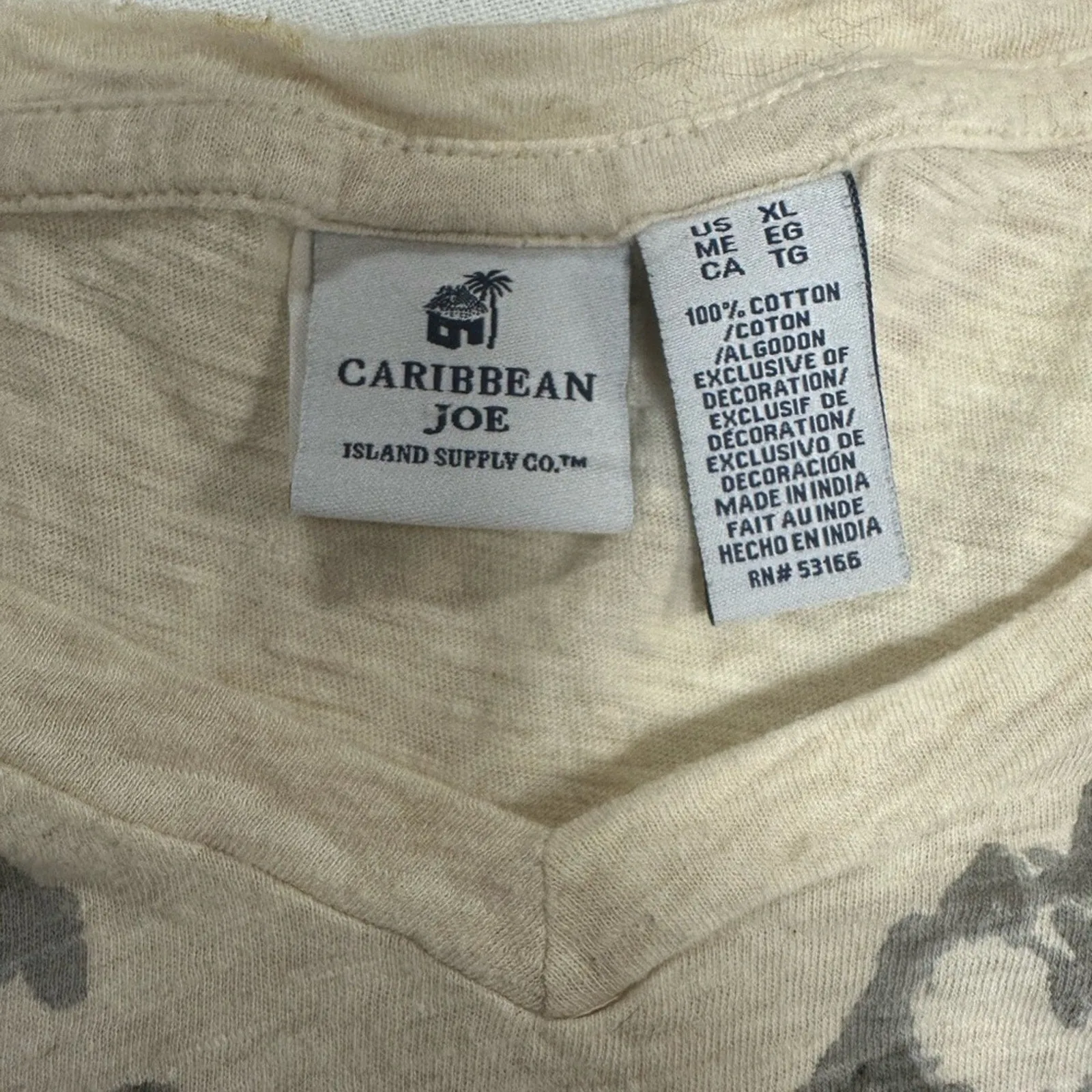 Caribbean Joe Cream Embellished Blouse