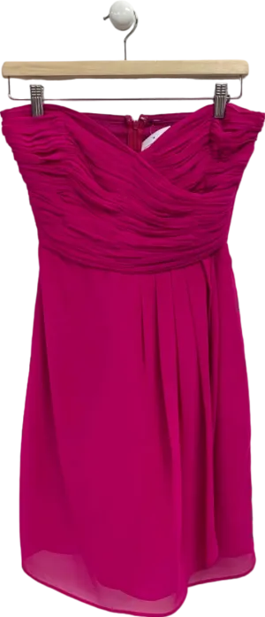 Miss Selfridge Pink Ruffled Strapless Dress UK 8