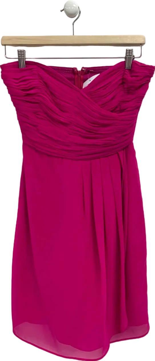 Miss Selfridge Pink Ruffled Strapless Dress UK 8