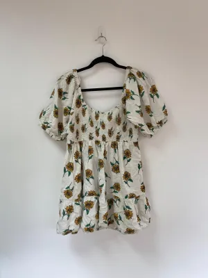 Sunflower mini dress (p), Miss Selfridge, Size 12, 14 (Viscose, Linen)
