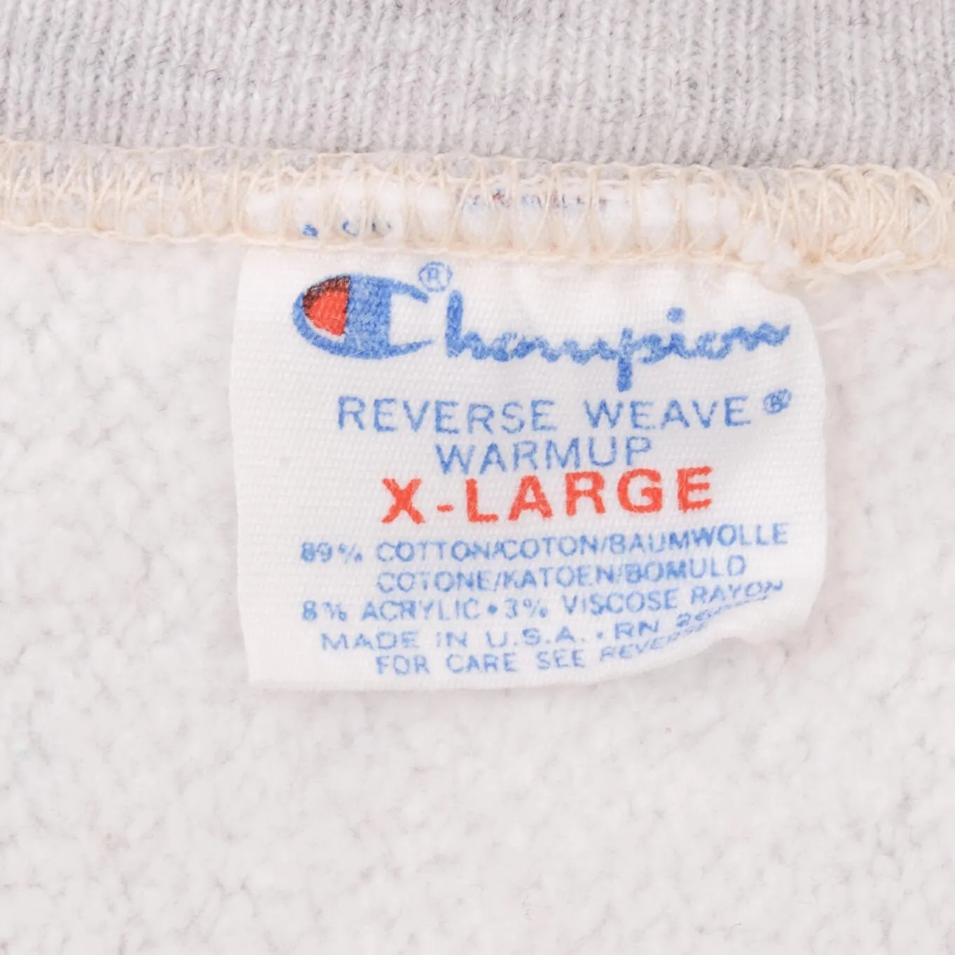 VINTAGE CHAMPION REVERSE WEAVE GRAY SWEATSHIRT 1980S XL MADE USA