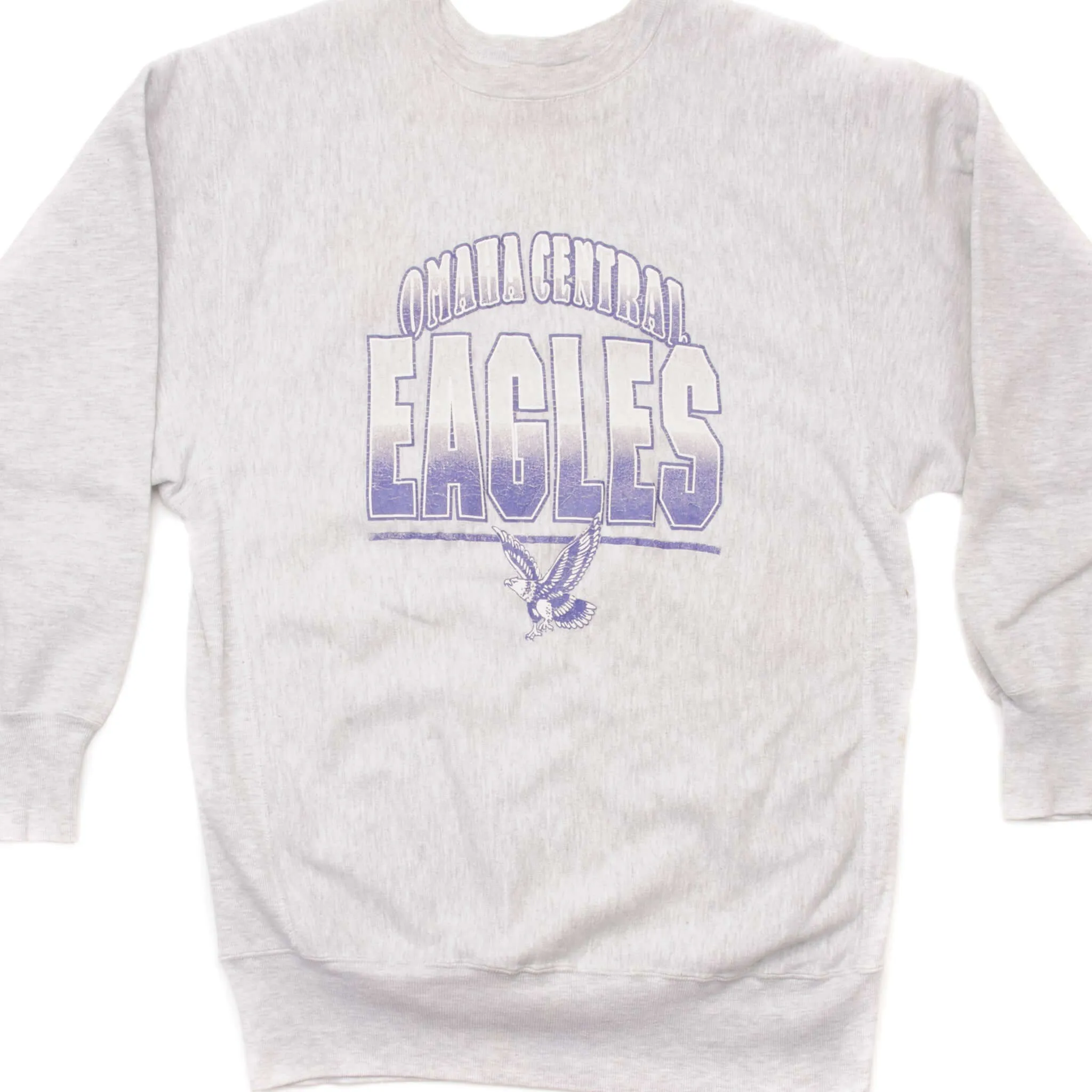 VINTAGE CHAMPION REVERSE WEAVE OMAHA CENTRAL EAGLES SWEATSHIRT 90S LARGE MADE US